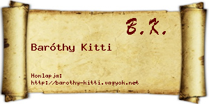 Baróthy Kitti névjegykártya